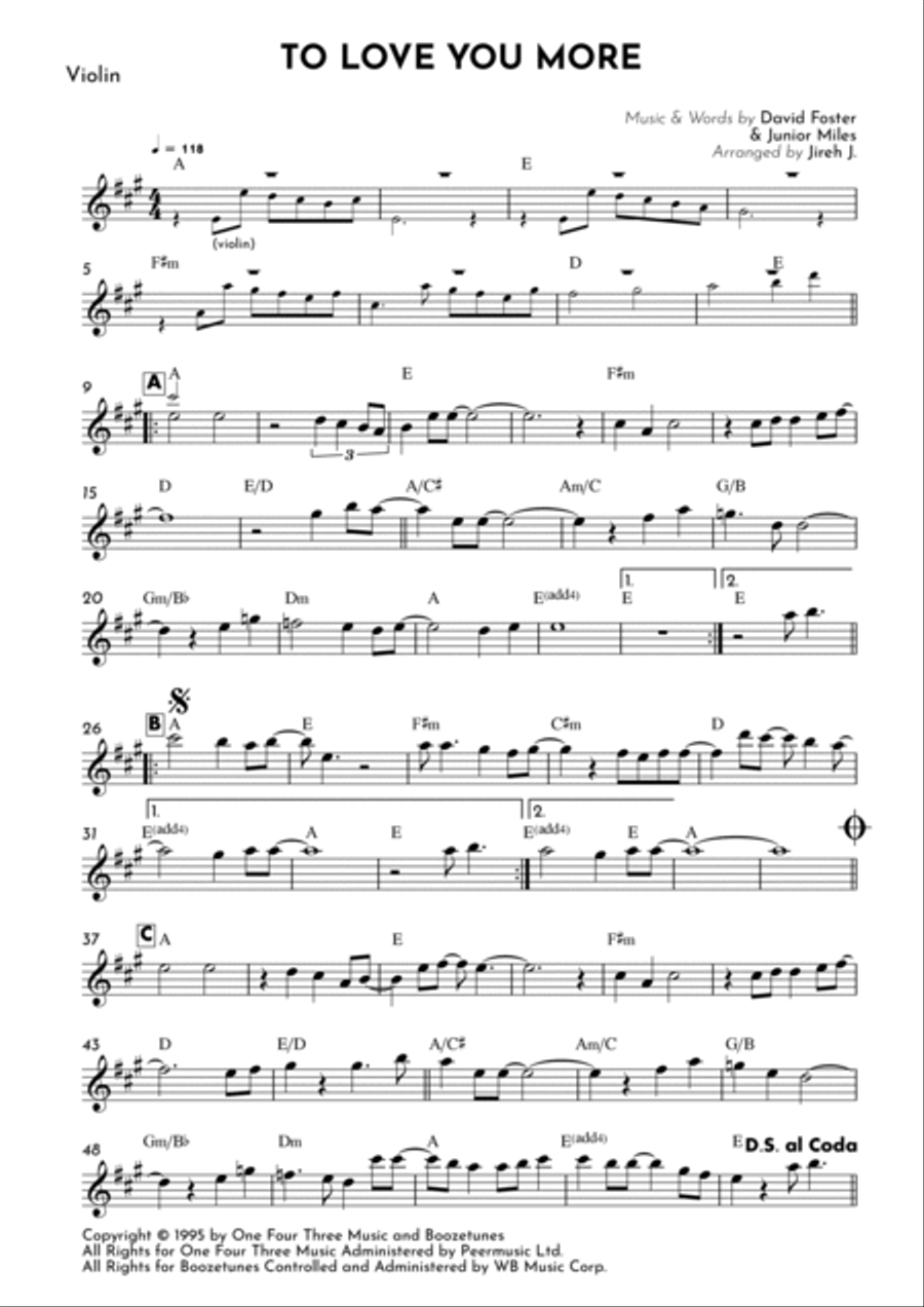 To Love You More To Love You More Violin Solo scores gallery preview page 2