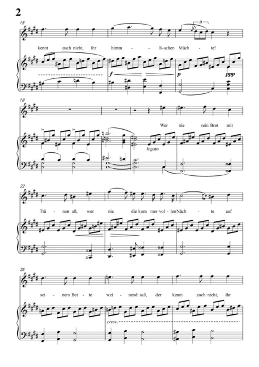 Schubert-Gesänge des Harfners,Op.12 No.2 in #C minor,for Vocal and Piano Voice scores gallery preview page 3