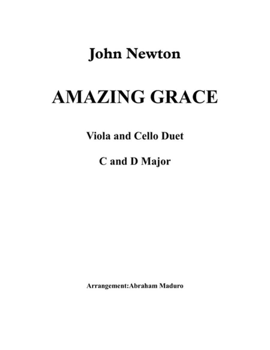 Amazing Grace Viola and Violoncello Duet-Two Tonalities Included image number null
