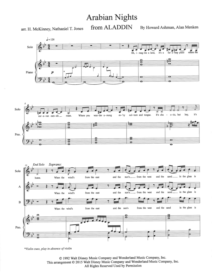 Arabian Nights 3-Part scores gallery preview page 1