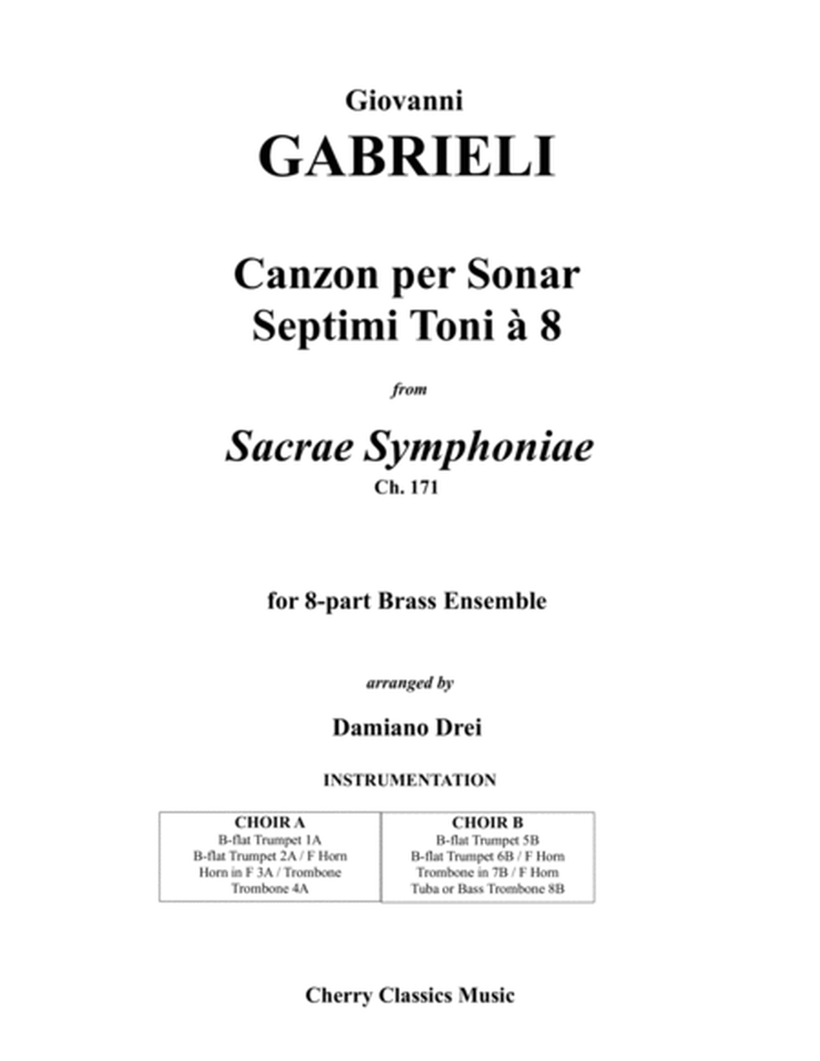 Canzon per Sonar Septimi Toni a 8 for 8-part Brass Ensemble image number null