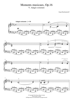 Book cover for Moments musicaux Op.16, No.5 Adagio sostenuto
