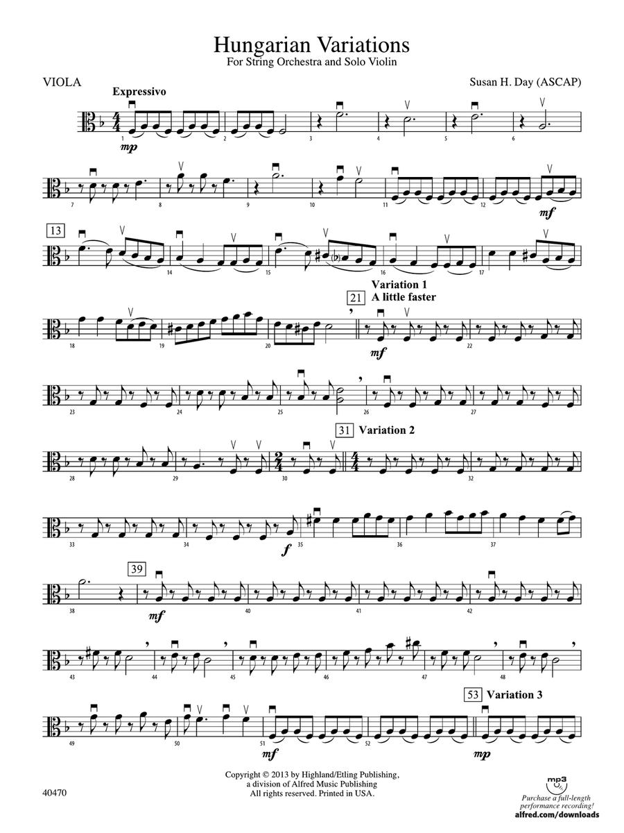 Hungarian Variations: Viola