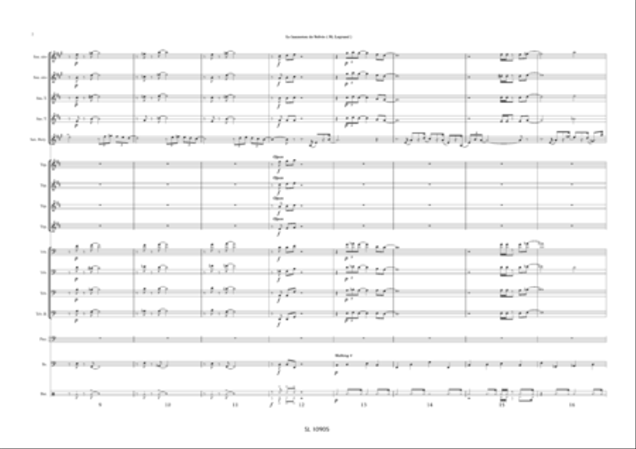 Le hanneton de solves pour saxophone baryton solo et big band Jazz Ensemble scores gallery preview page 3