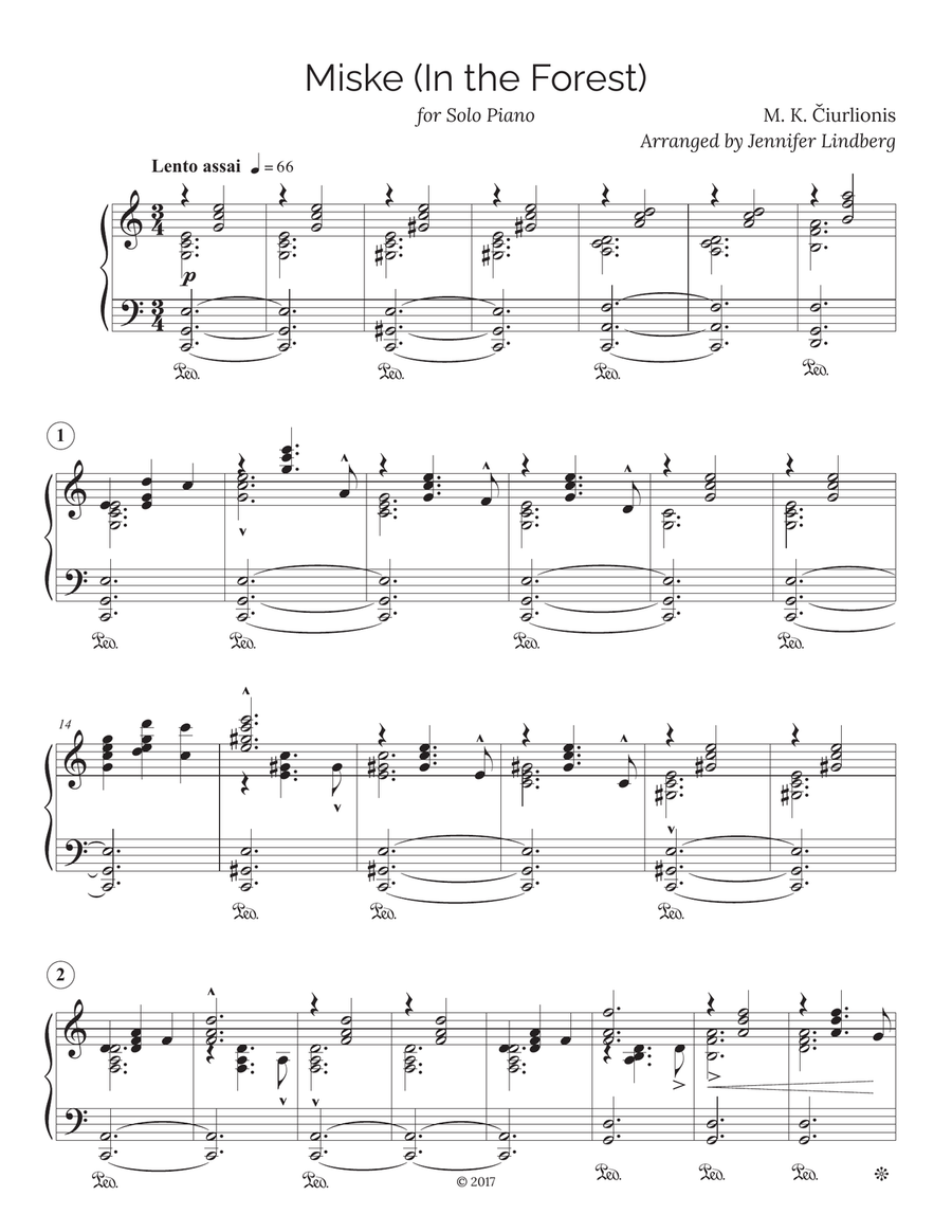 Miske (In The Forest) for Solo Piano Piano Solo scores gallery preview page 1