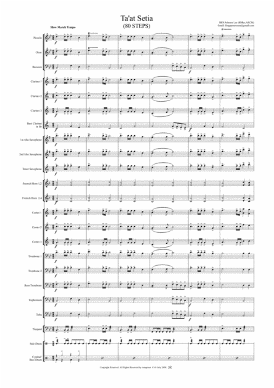Taat Setia ( Slow March 80 Steps ) Concert Band scores gallery preview page 1