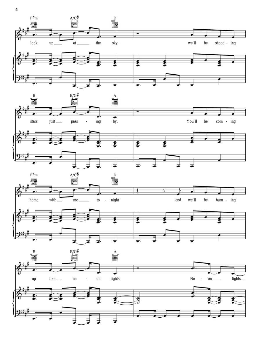 Neon Lights Neon Lights Acoustic Guitar scores gallery preview page 4