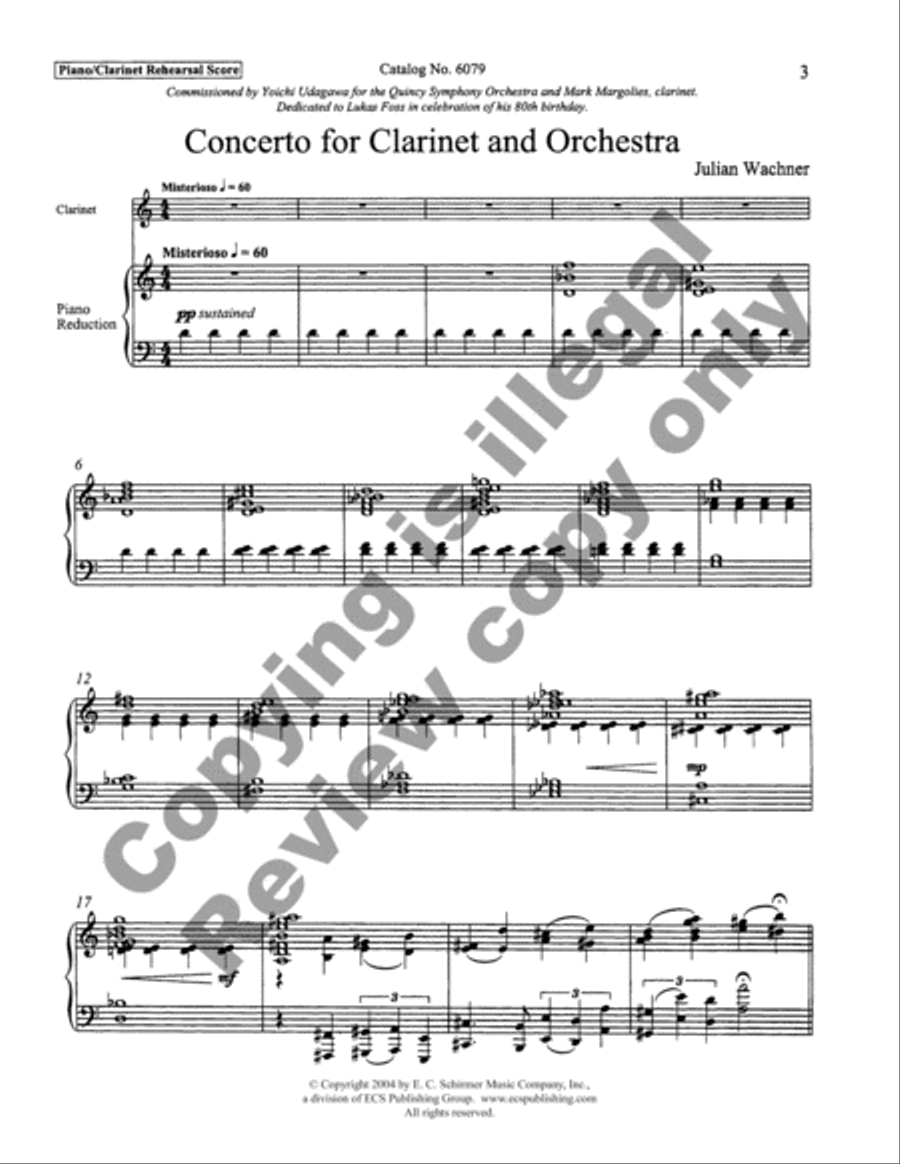 Concerto for Clarinet and Orchestra Chamber Orchestra scores gallery preview page 4