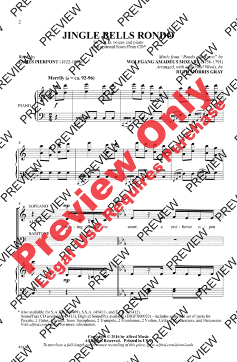 Jingle Bells Rondo 3-Part scores gallery preview page 2