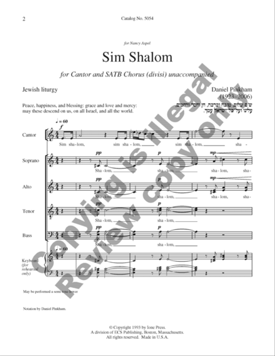 Sim Shalom Divisi scores gallery preview page 4