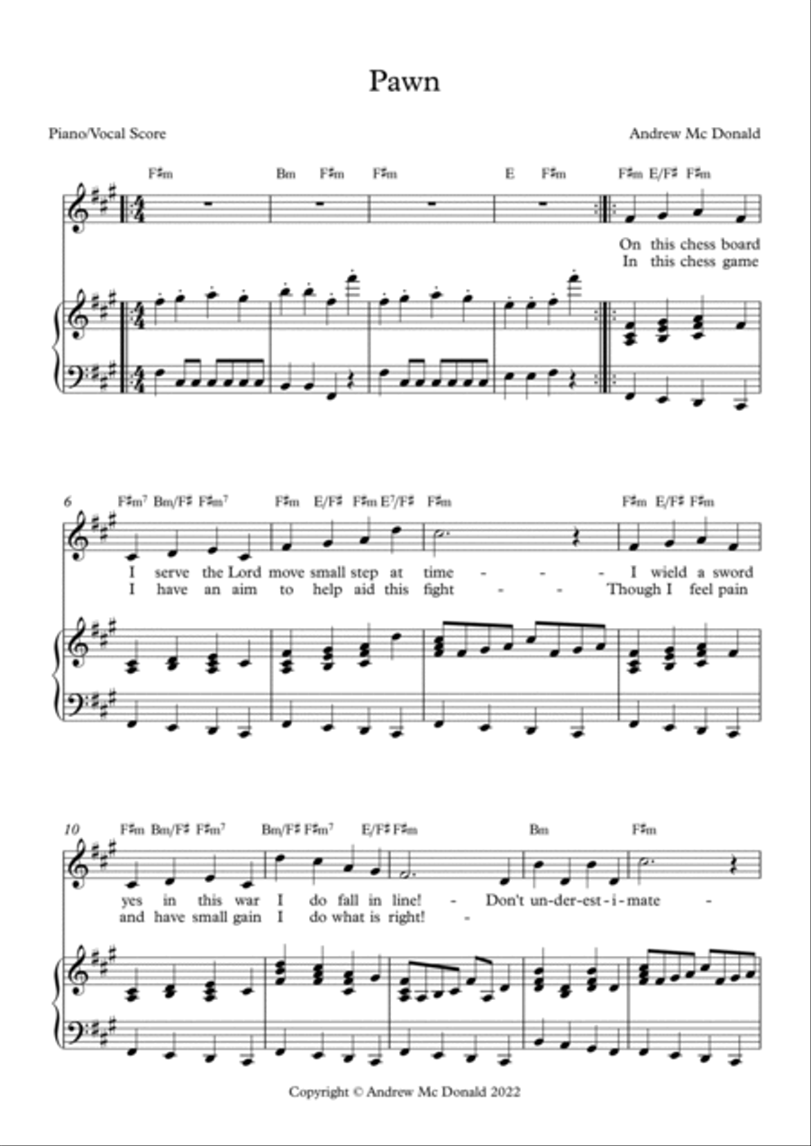 Pawn Pawn Piano, Vocal, Guitar scores gallery preview page 2