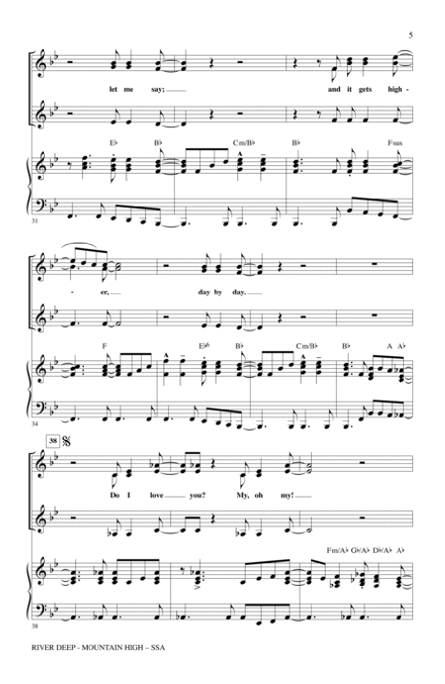 River Deep - Mountain High (arr. Kirby Shaw) SSA scores gallery preview page 4