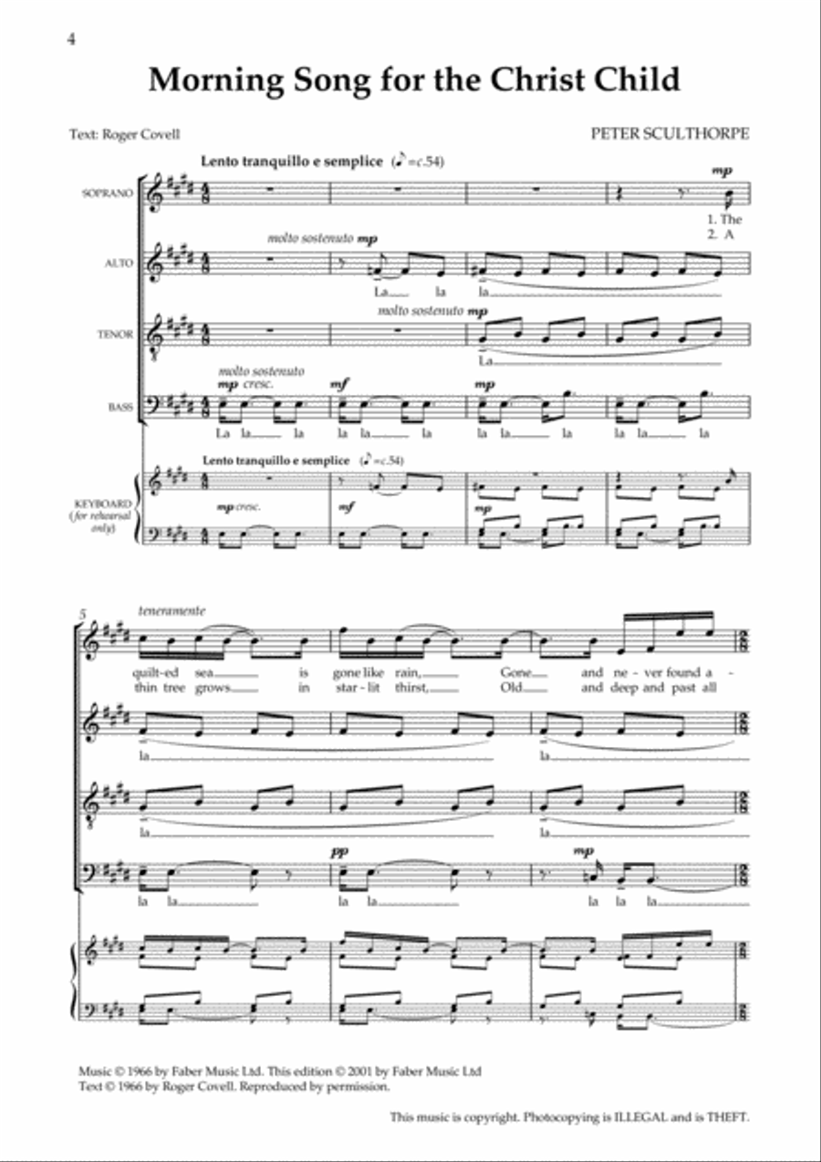 Morning Song for the Christ Child / The Birthday of Thy King 4-Part scores gallery preview page 2