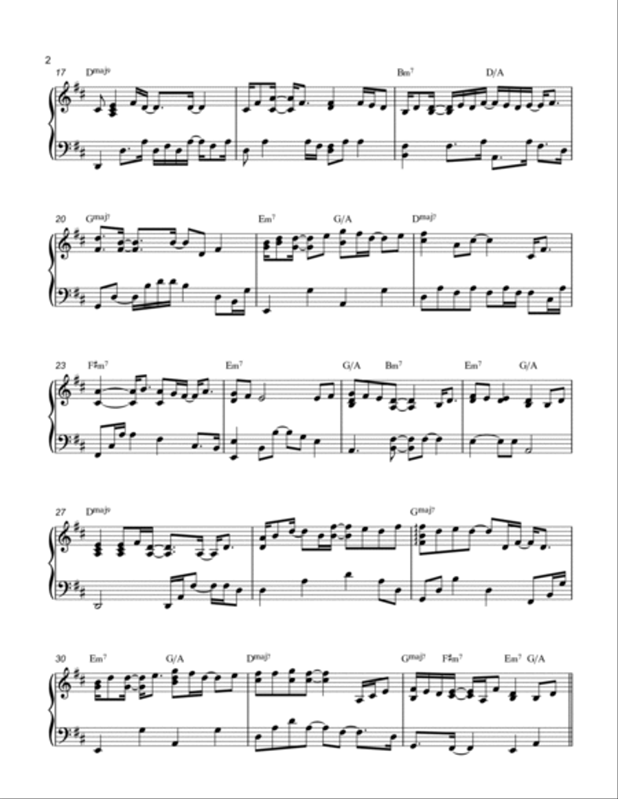So Far Away Piano Solo scores gallery preview page 2