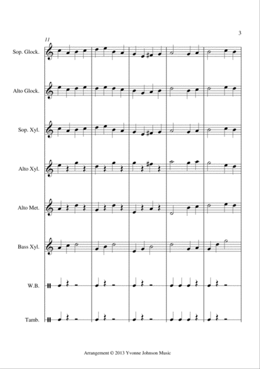 God Rest Ye Merry Gentleman - For Orff Ensemble Percussion Ensemble scores gallery preview page 3