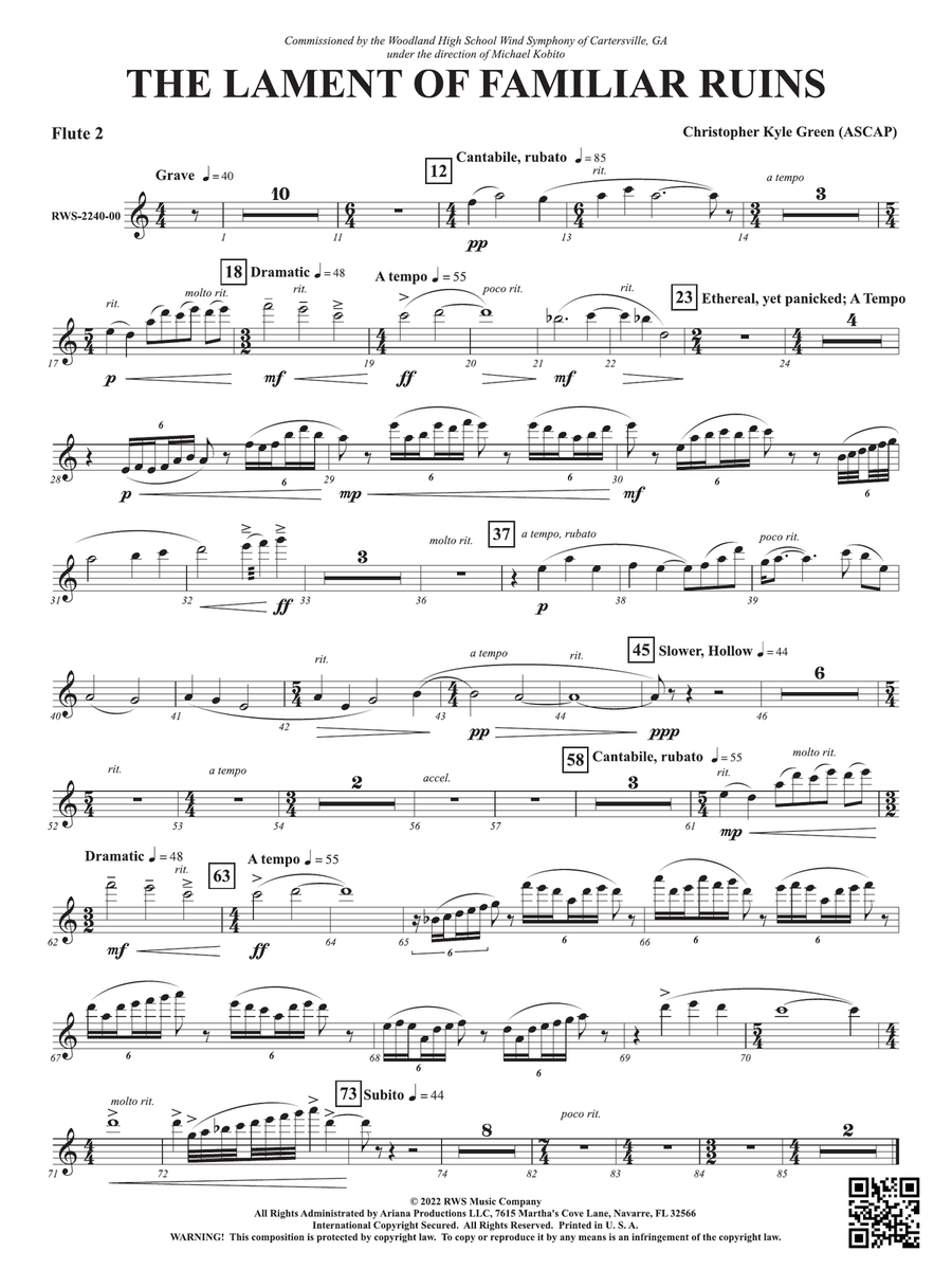 The Lament of Familiar Ruins: 2nd Flute