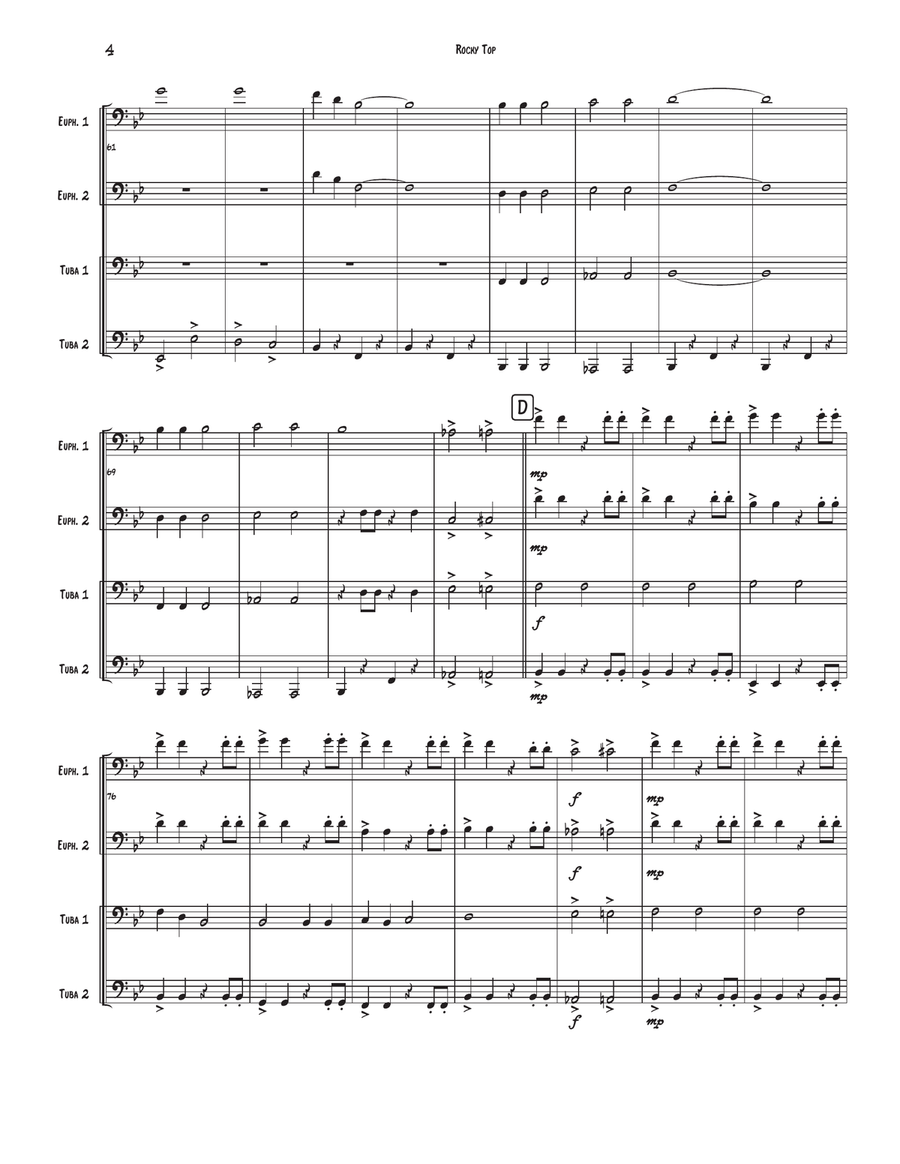 Rocky Top Brass Ensemble scores gallery preview page 4