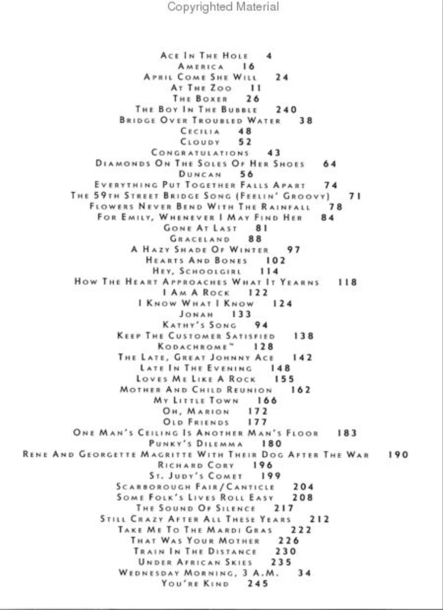 Paul Simon – Anthology Piano, Vocal, Guitar scores gallery preview page 2