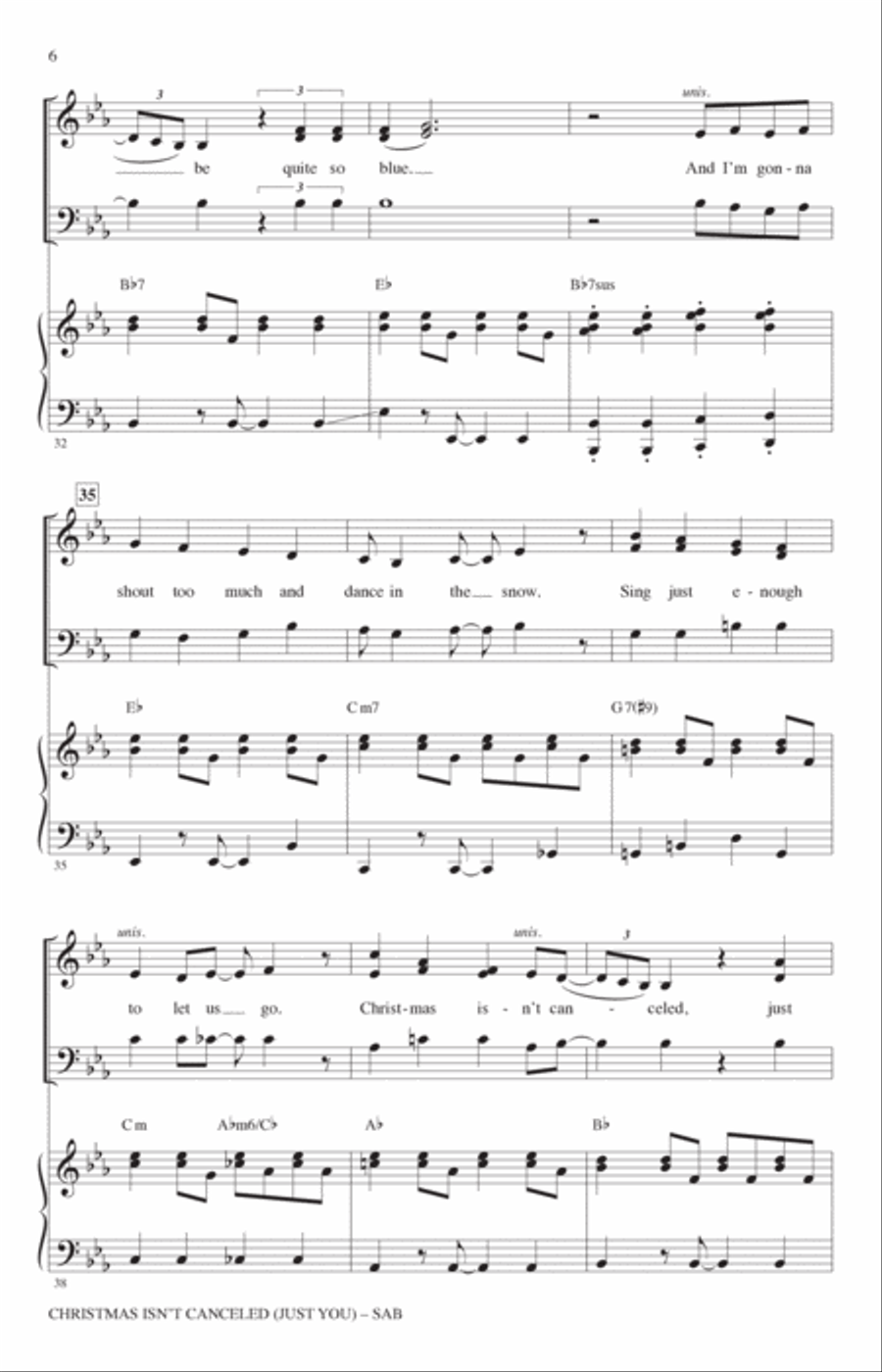 Christmas Isn't Canceled (Just You) (arr. Mark Brymer) 3-Part scores gallery preview page 5