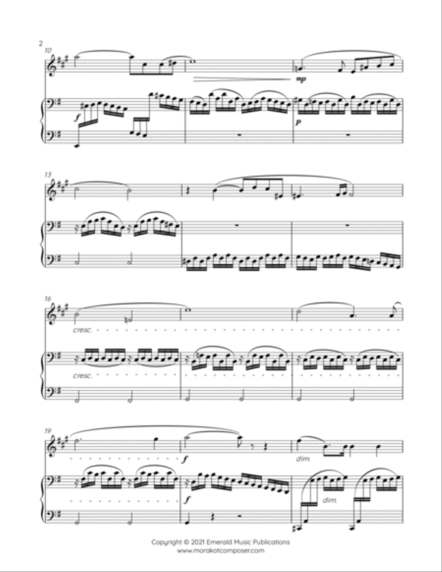 Ave Maria on BACH Cello Suite for Clarinet in B-flat & Piano Large Ensemble scores gallery preview page 2