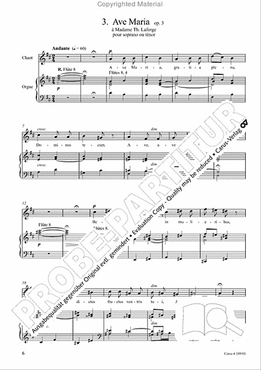 Shorter sacred works. Vol. 15 of the Vierne Complete Edition (Vierne: Kleinere Kirchenwerke. Bd. 15 der Vierne-Gesamtausgabe) Organ scores gallery preview page 7
