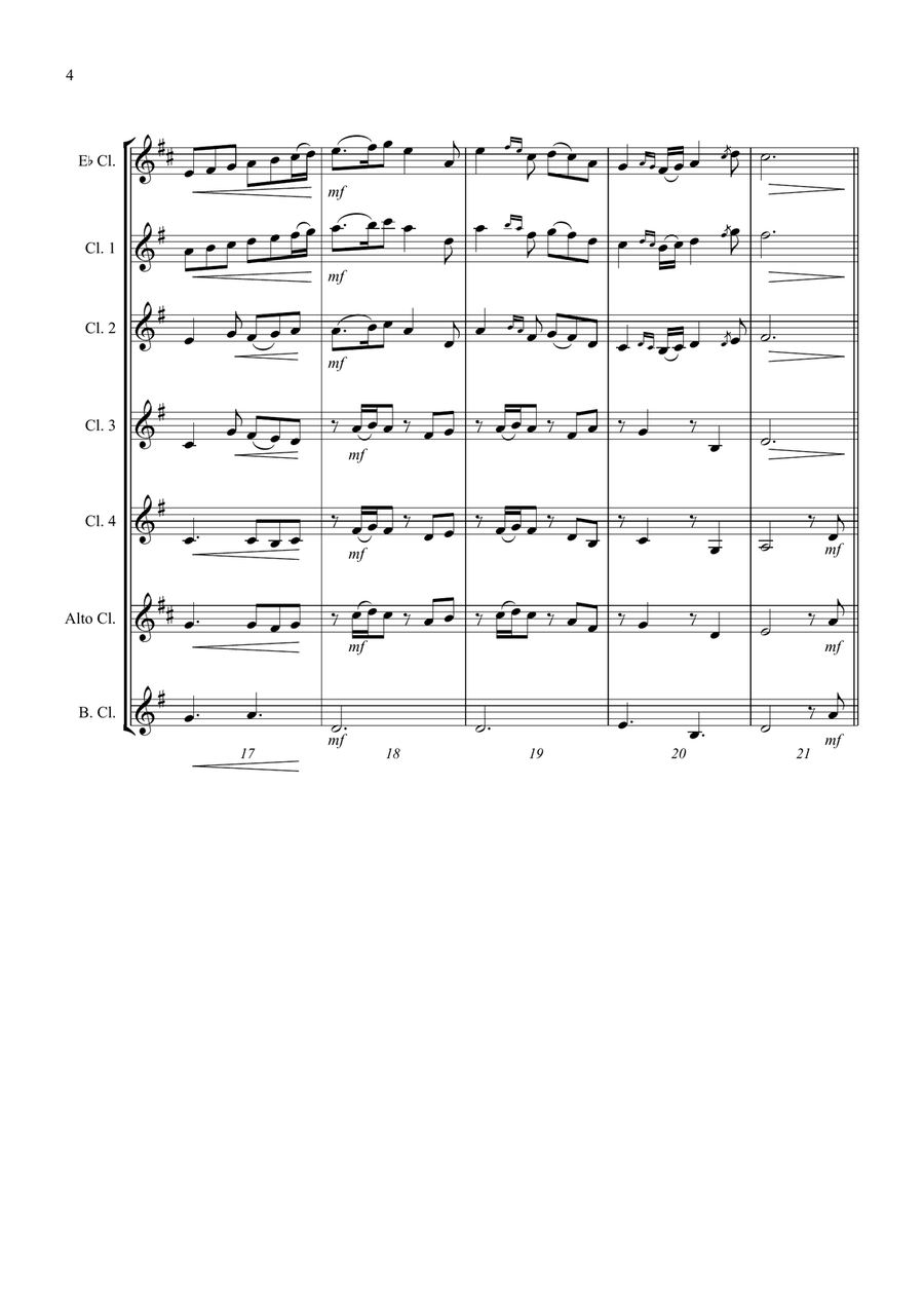 Lough Erin Shore - For Clarinet Choir Clarinet Choir scores gallery preview page 5
