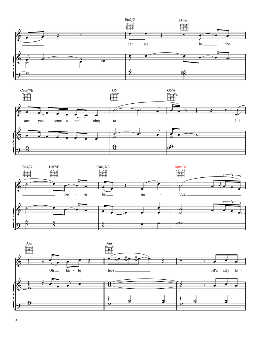 Let's Stay Together Piano, Vocal, Guitar scores gallery preview page 2
