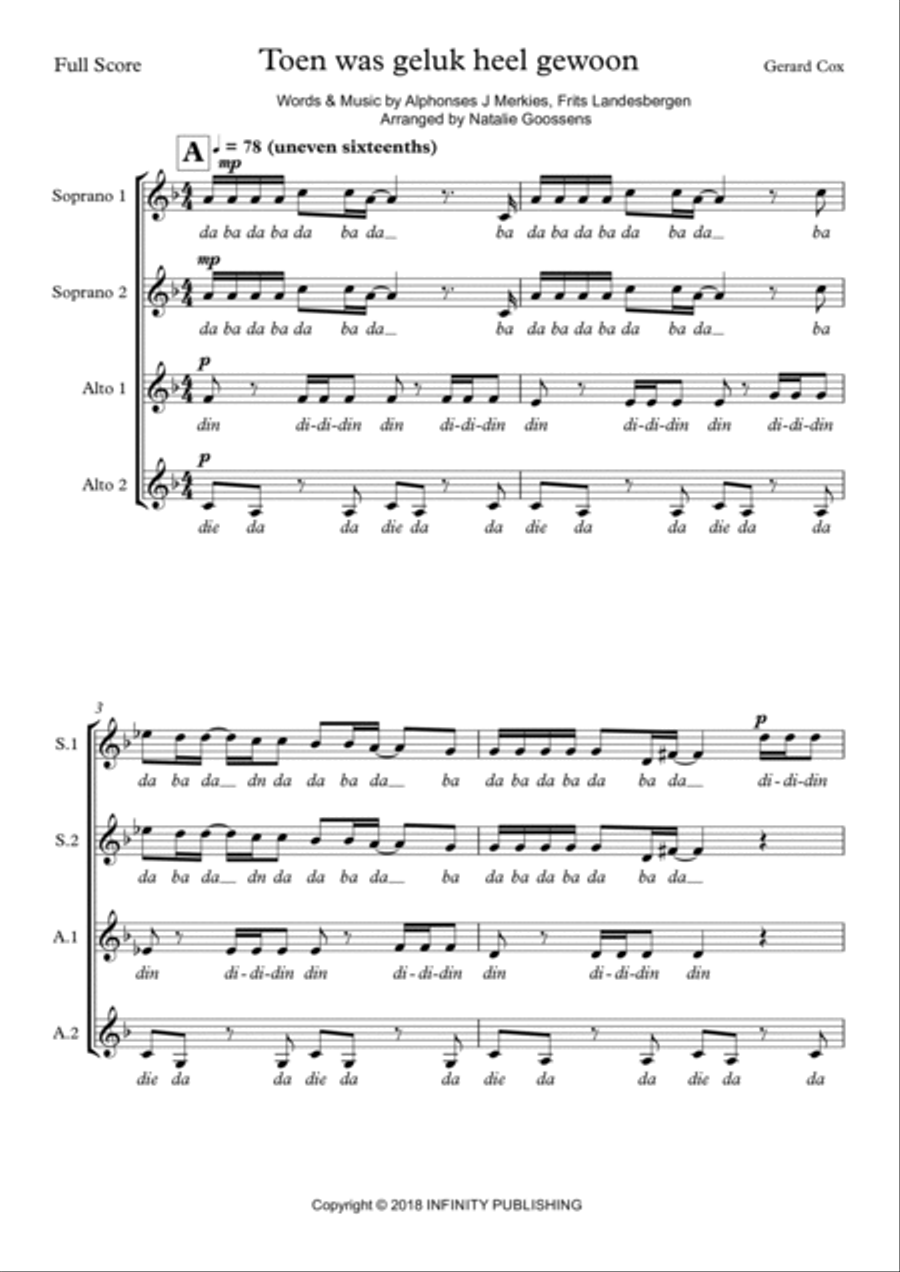 Toen Was Geluk Heel Gewoon (score & P.m.) SSAA scores gallery preview page 2