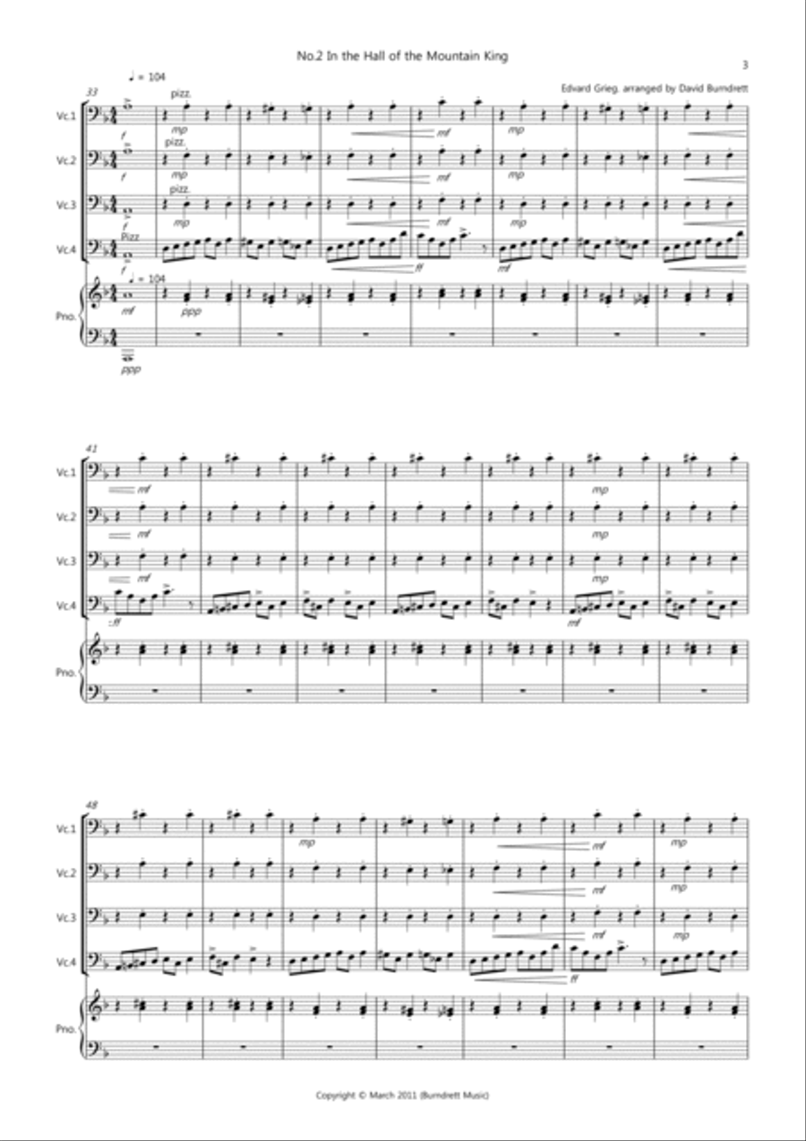 2 Classical Favourites for Cello Quartet (volume one) Cello Solo scores gallery preview page 3