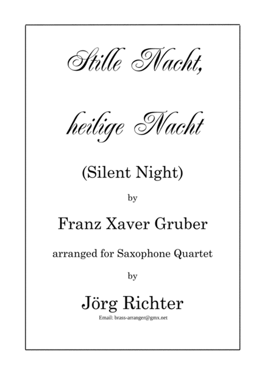 Stille Nacht, heilige Nacht für Saxophon Quartett image number null