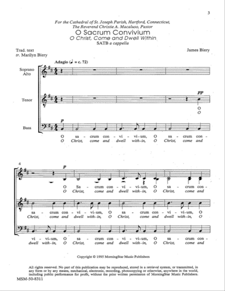 O Sacrum Convivium 4-Part scores gallery preview page 2
