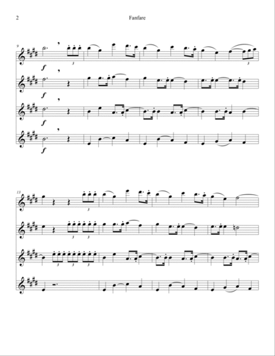 Fanfare - for Flute Quartet (2021) Flute Quartet scores gallery preview page 3