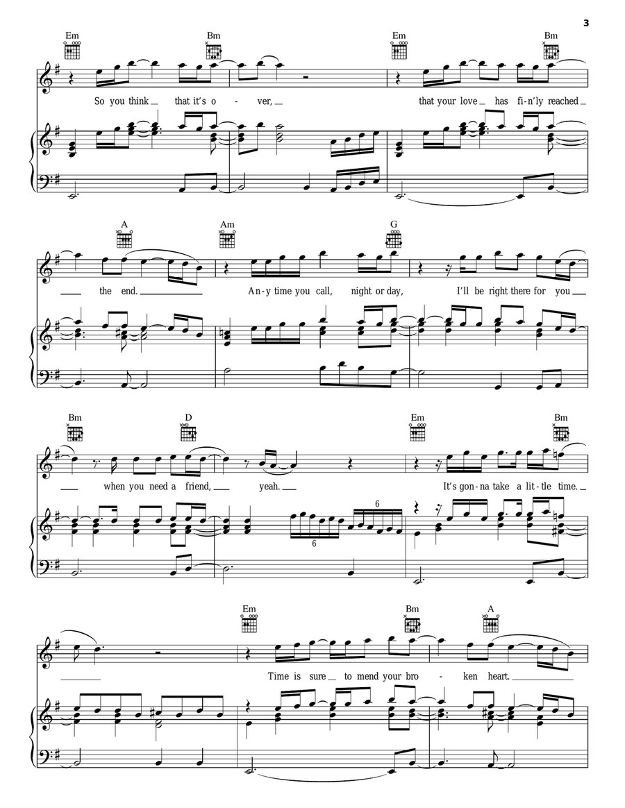 Love Song Piano, Vocal, Guitar scores gallery preview page 3