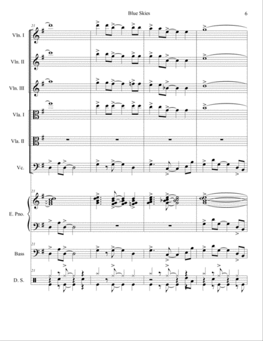 Blue Skies Set of Parts scores gallery preview page 6