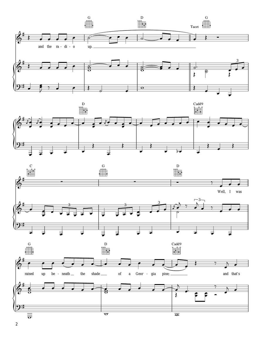 Chicken Fried Acoustic Guitar scores gallery preview page 2