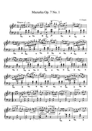 Book cover for Chopin Mazurka Op. 7 No. 1-5