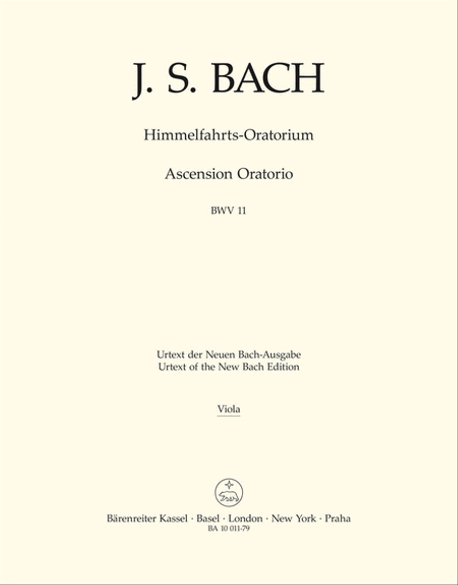 Ascension Oratorio BWV 11 Viola scores gallery preview page 1