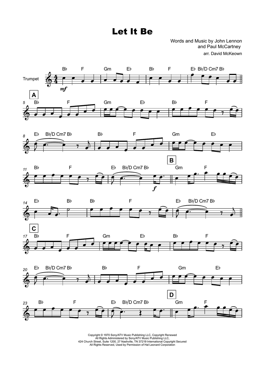 Let It Be Trumpet Solo scores gallery preview page 2