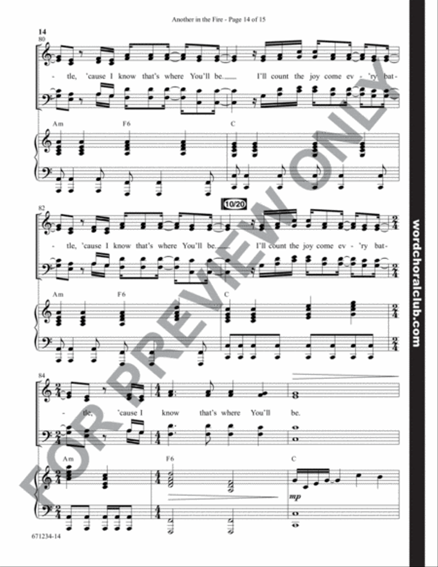 Another in the Fire - Anthem 4-Part scores gallery preview page 14