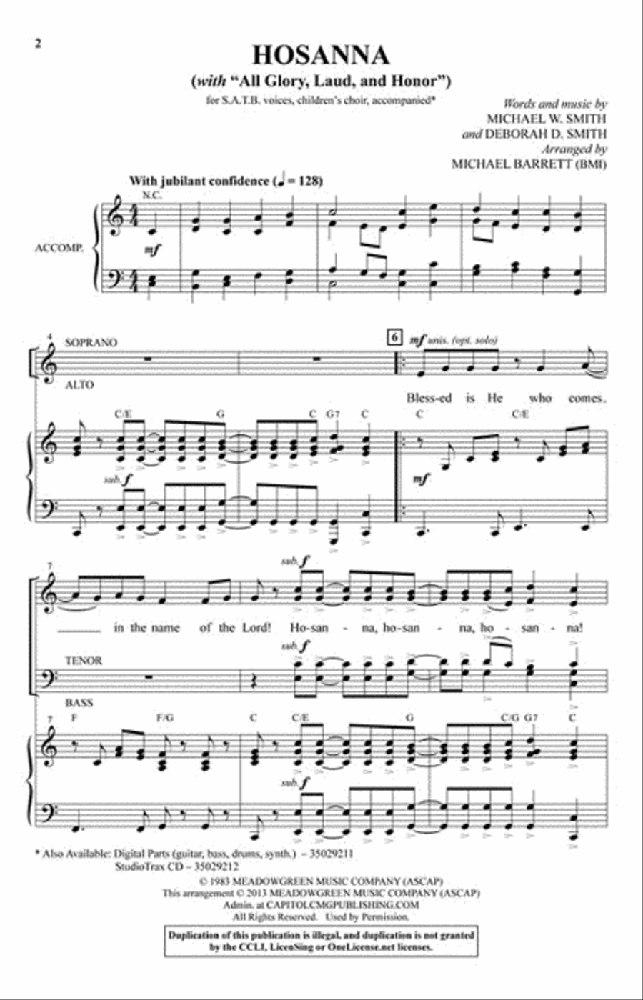 Hosanna 4-Part scores gallery preview page 2