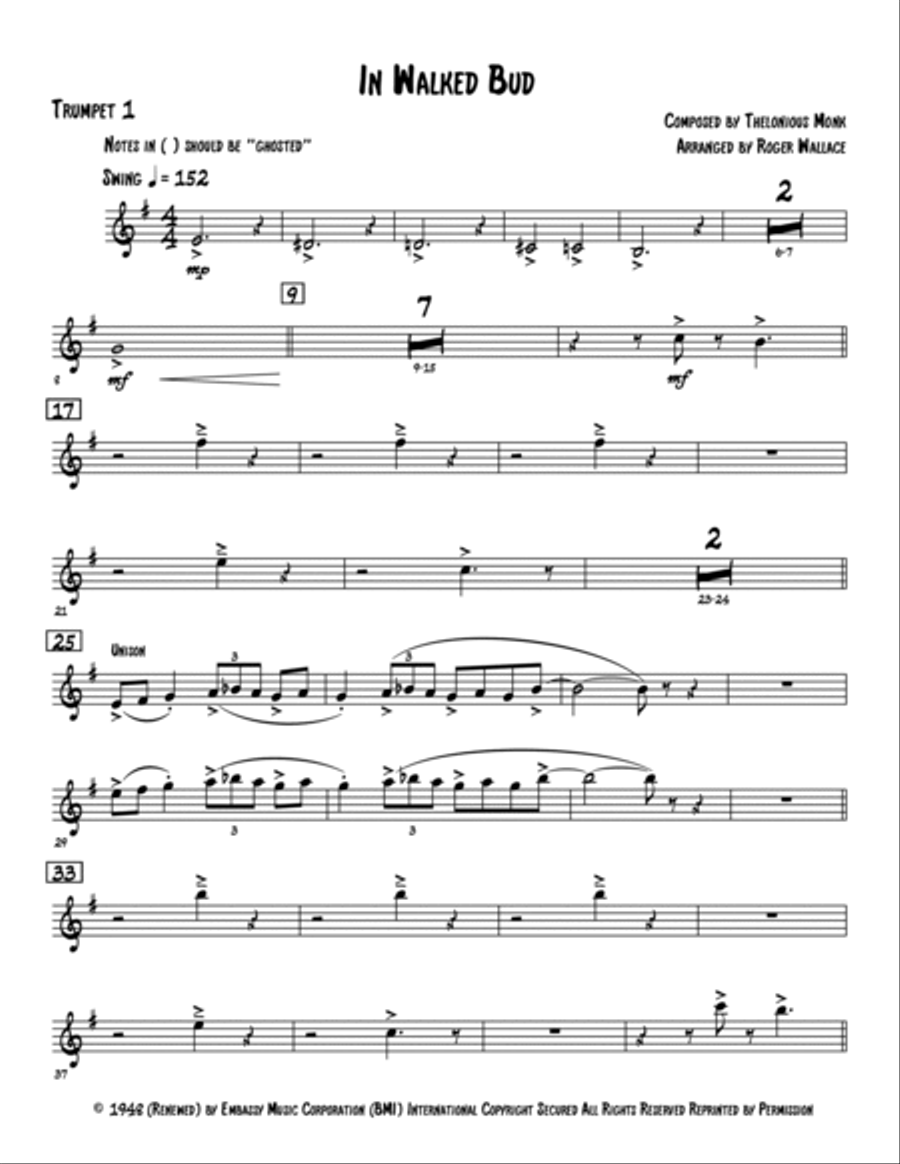 In Walked Bud Jazz Ensemble scores gallery preview page 4