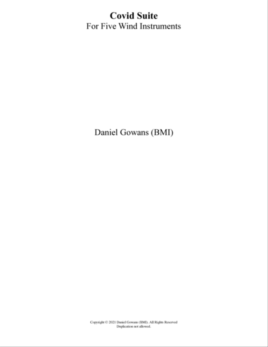 Covid Suite - for Five Wind Instruments Small Ensemble scores gallery preview page 2