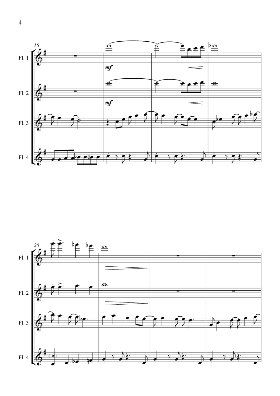 All I Want For Christmas Is You Flute Quartet scores gallery preview page 4