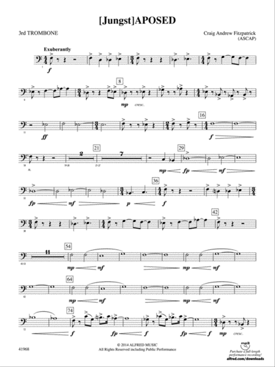 [Jungst]aposed: 3rd Trombone Concert Band scores gallery preview page 1