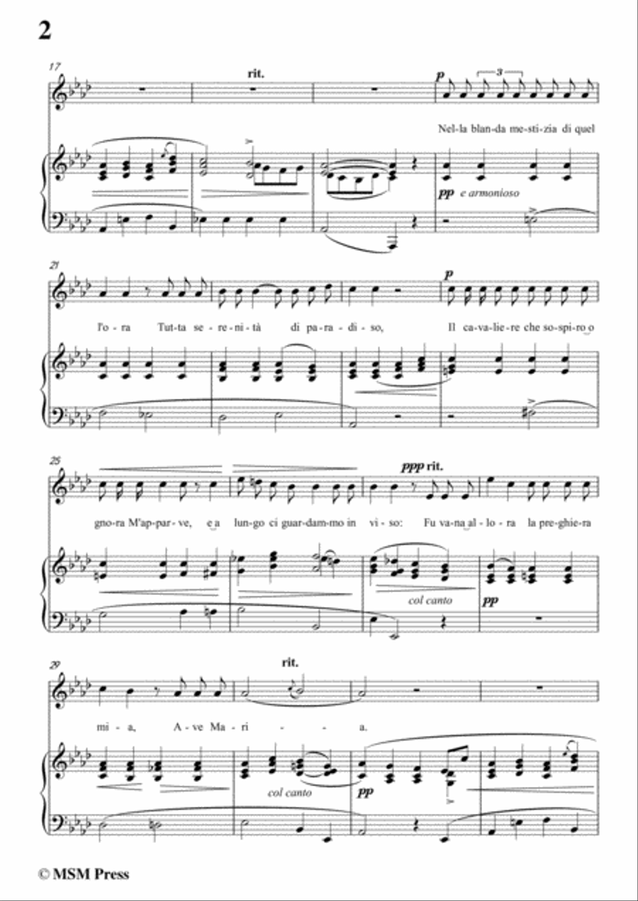 Tosti-Ave Maria in A flat Major,for Voice and Piano Voice Solo scores gallery preview page 4