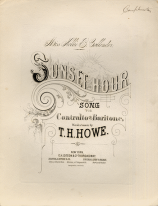 Sunset Hour. Song for Contralto or Baritone