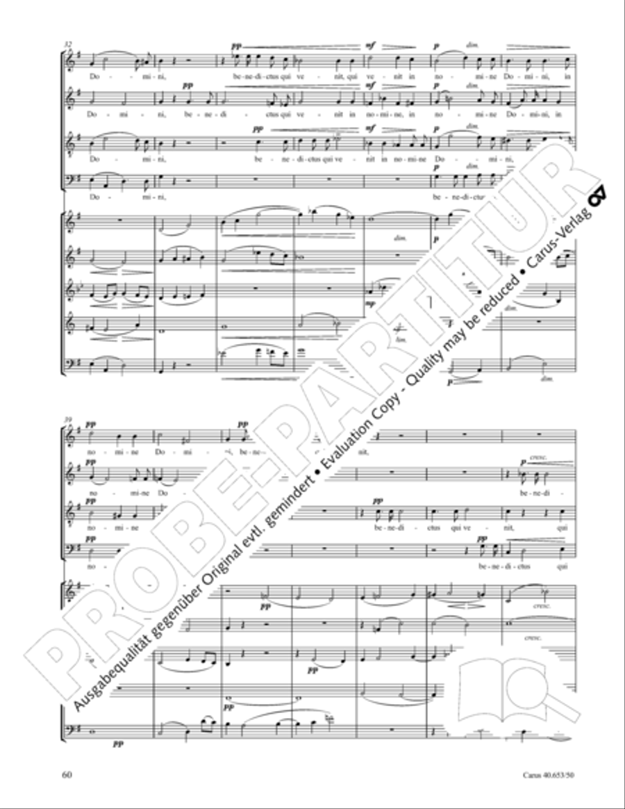 Mass in D Major (Missa in D) 4-Part scores gallery preview page 61