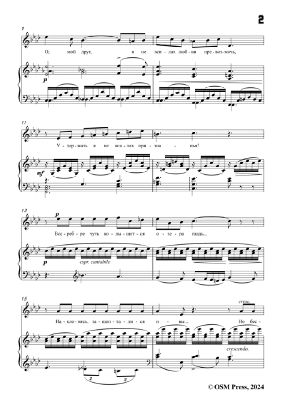 Tchaikovsky-In This Moonlit Night,in A flat Major,Op.73 No.3 Voice scores gallery preview page 3