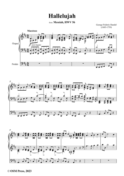 Handel-Hallelujah,from 'HWV 56,Part II,Scene 7',for Organ image number null