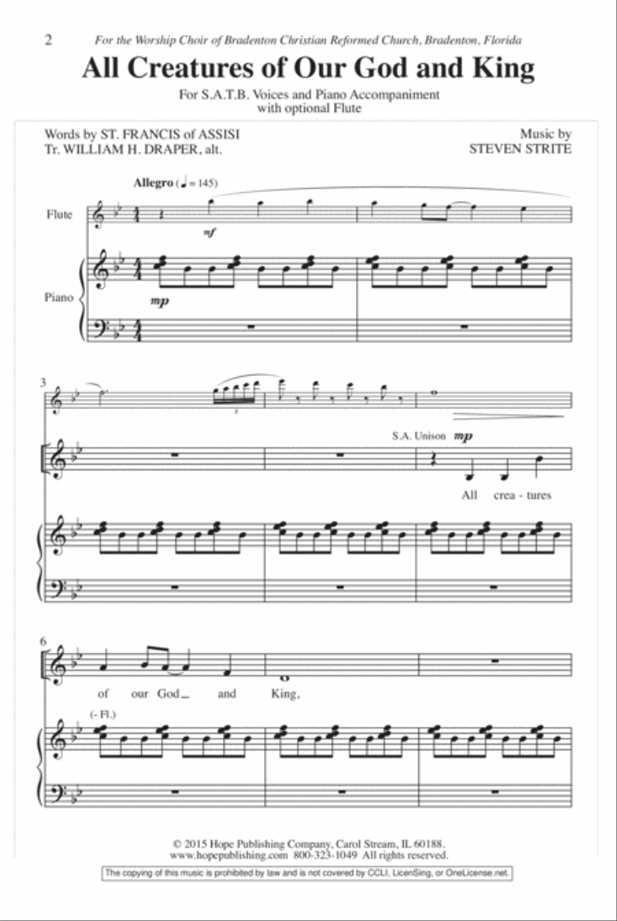 All Creatures of Our God and King 4-Part scores gallery preview page 2